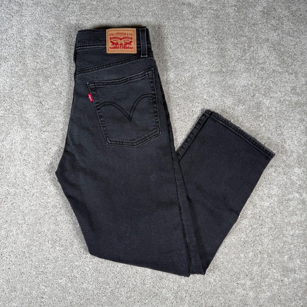 Levis Wedgie Straight Leg Jeans Women's 29 Black High Rise Button Fly